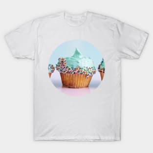 Sweet Cupcake Birthday Gift - Mint Green Pink and Blue Frosting T-Shirt